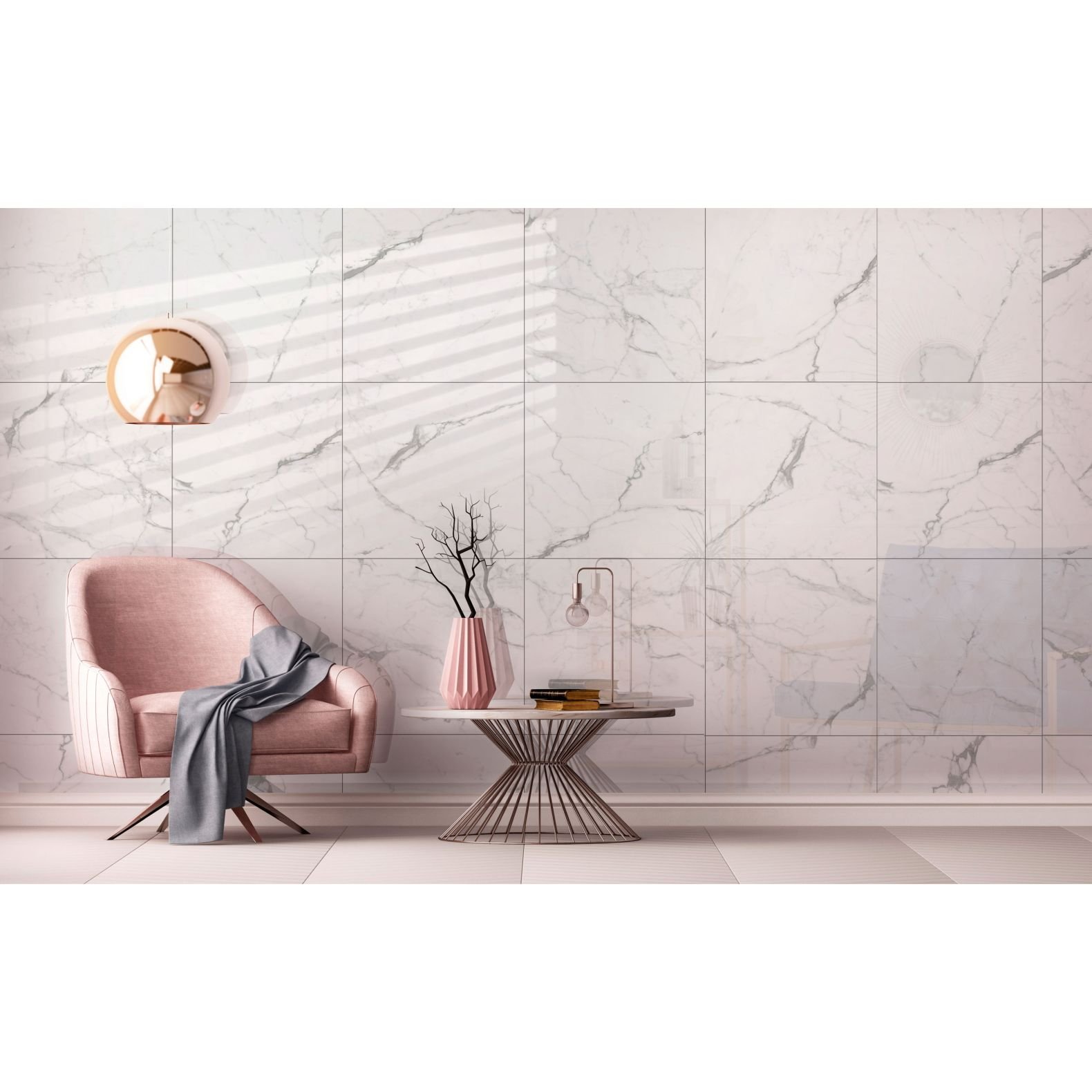 Керамогранит Global Tile (Глобал Тайл) Elegant Statuario Белый 60х60 см GT60604803PR