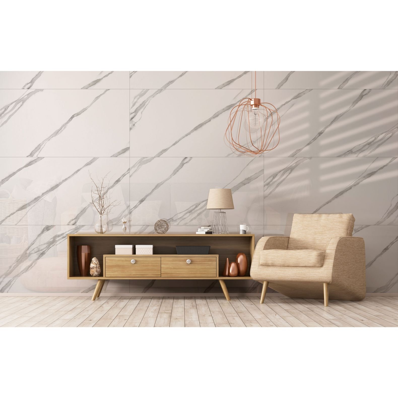 Керамогранит Global Tile (Глобал Тайл) Carrara Bronze Белый 60х120 см GT120606503PR/32