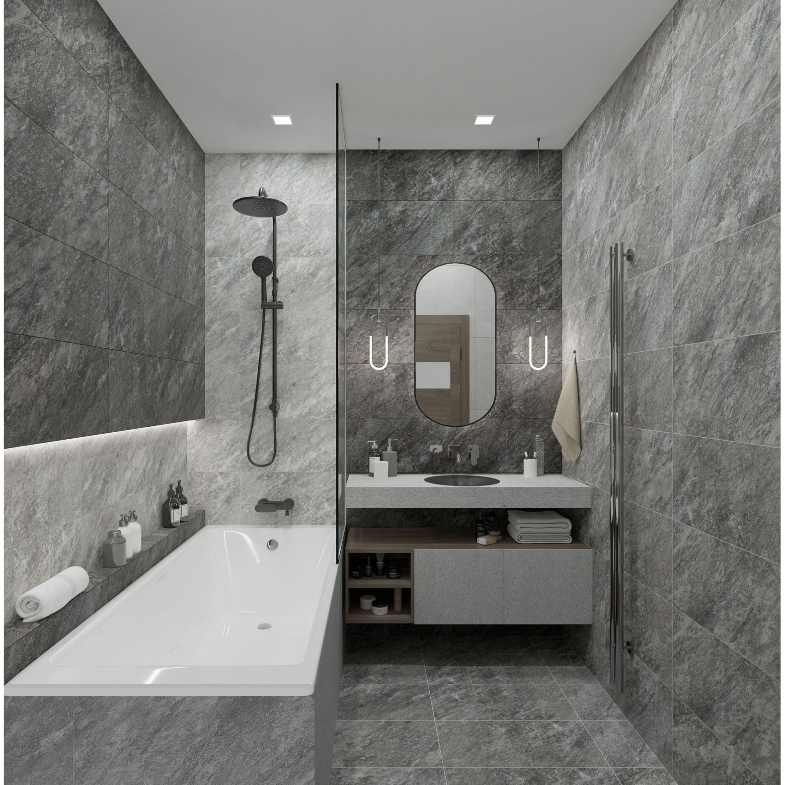 Керамогранит Global Tile (Глобал Тайл) Thor Серый 30х60 см 6260-0220