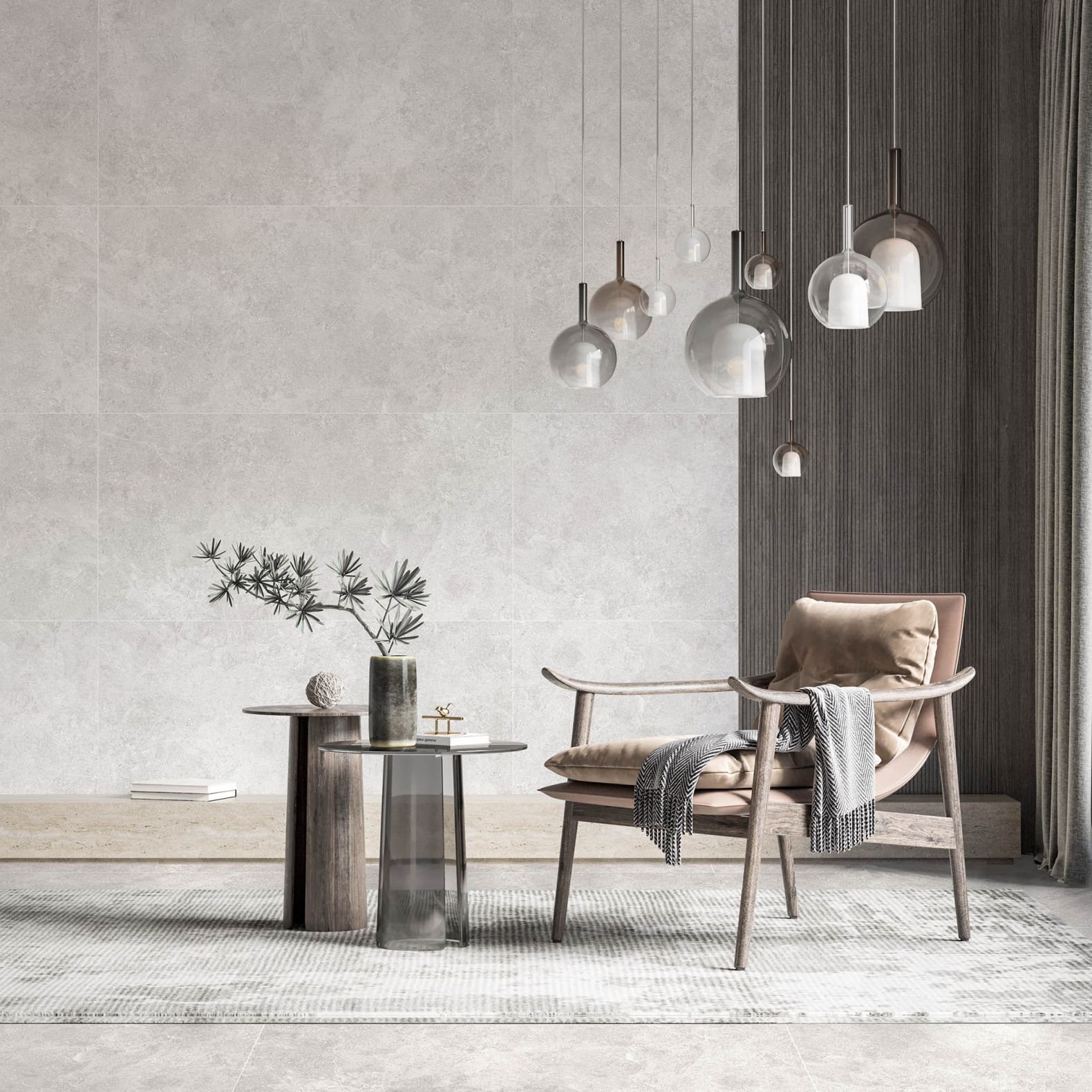 Керамогранит Global Tile (Глобал Тайл) Onda грес глазурованный Серый 60х120 см GT120600906MCR