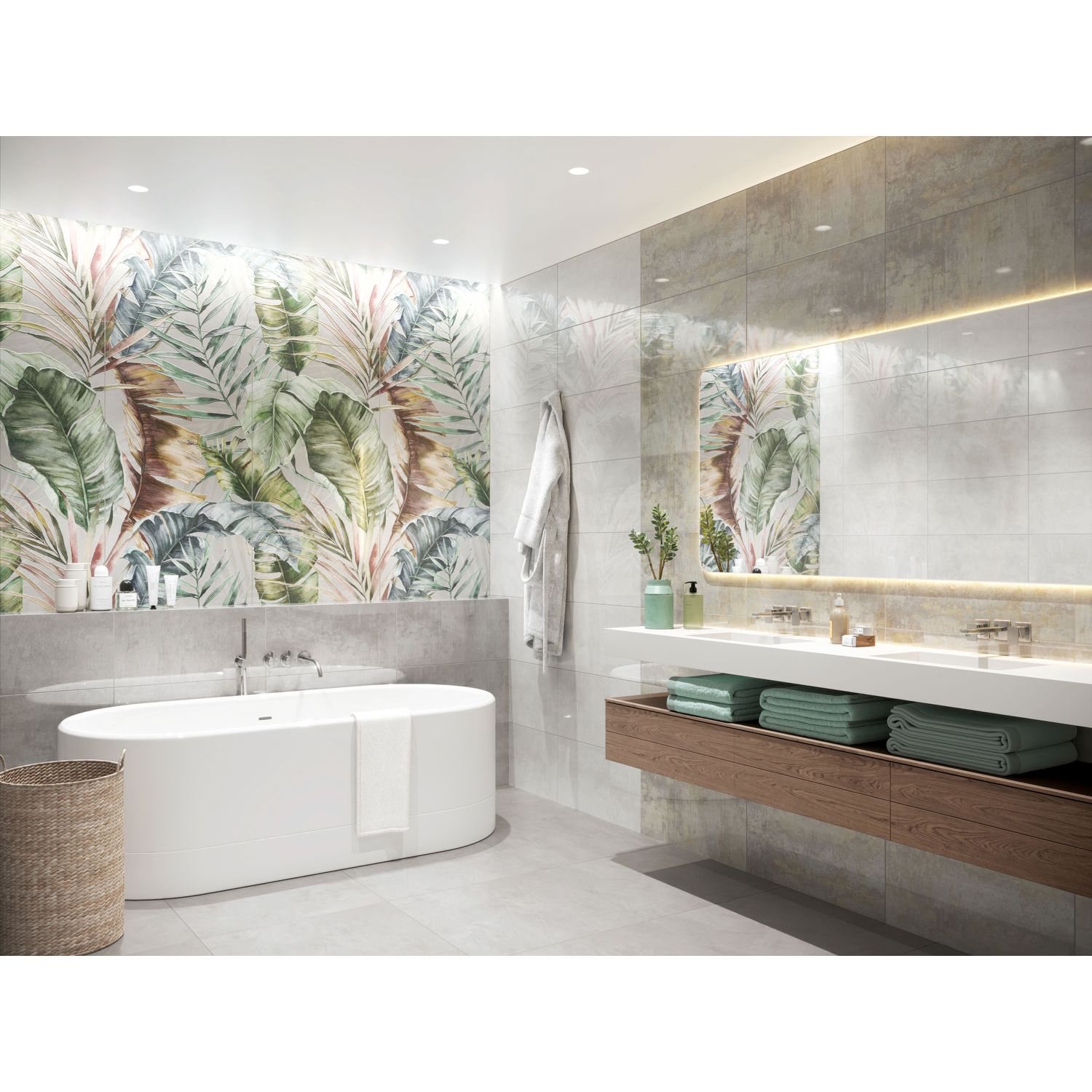 Керамогранит Global Tile (Глобал Тайл) Infinium Серый матовый панно часть B 60x120 см, GT1206014801MGR-B