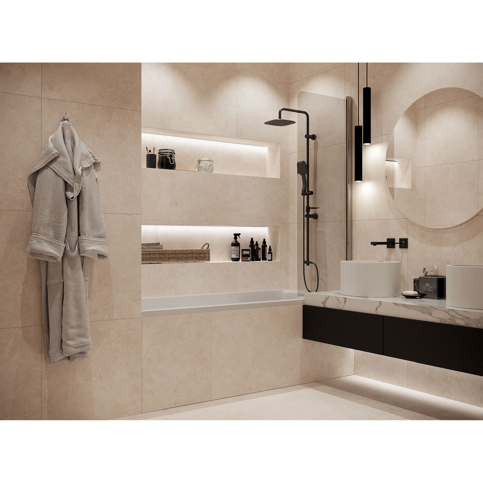 Керамогранит Global Tile (Глобал Тайл) Onda Бежевый матовый 60x60 см, GT60600902MR-3