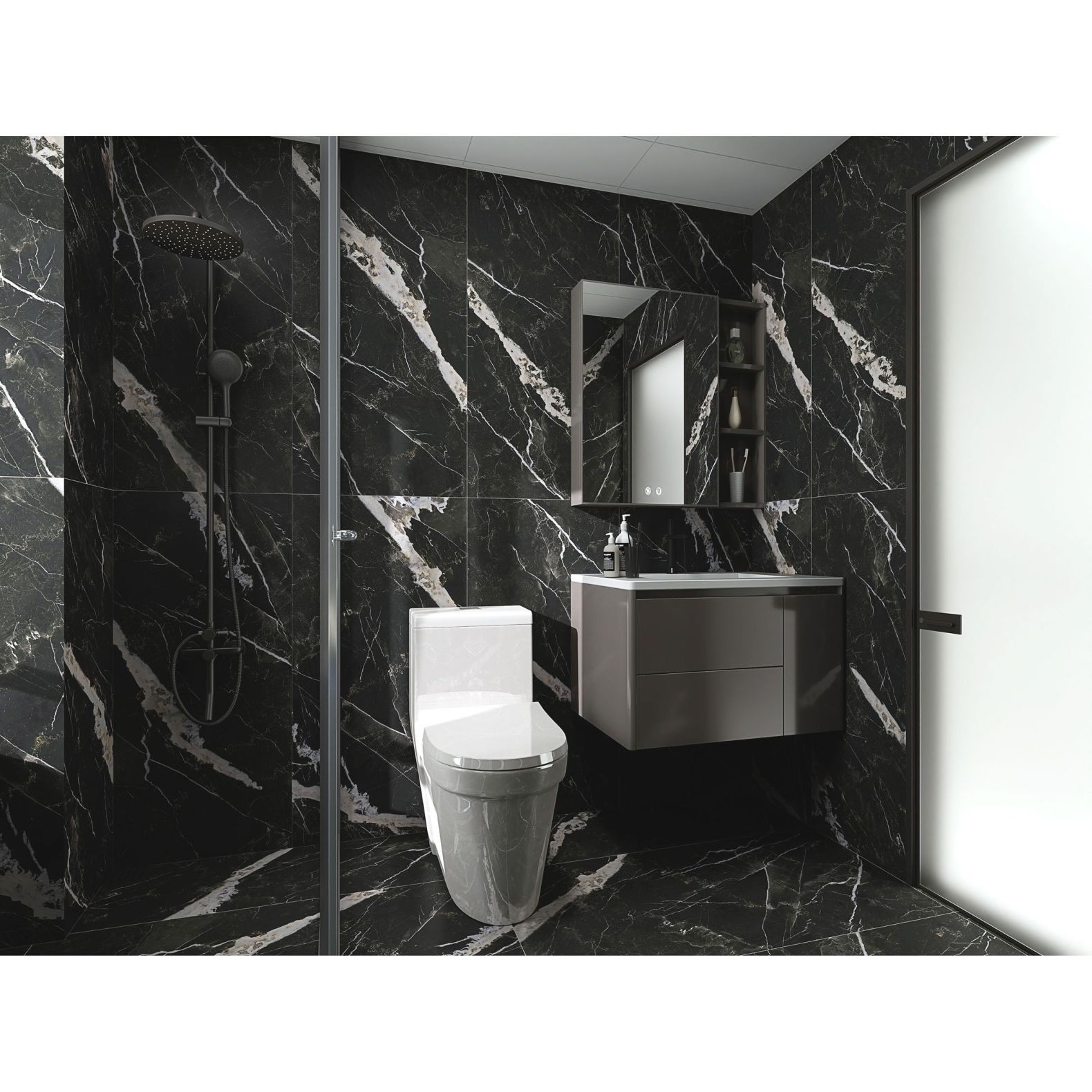 Керамогранит Global Tile (Глобал Тайл) Flame Черный лаппатированный 60x120 см, GT1206020105LGR