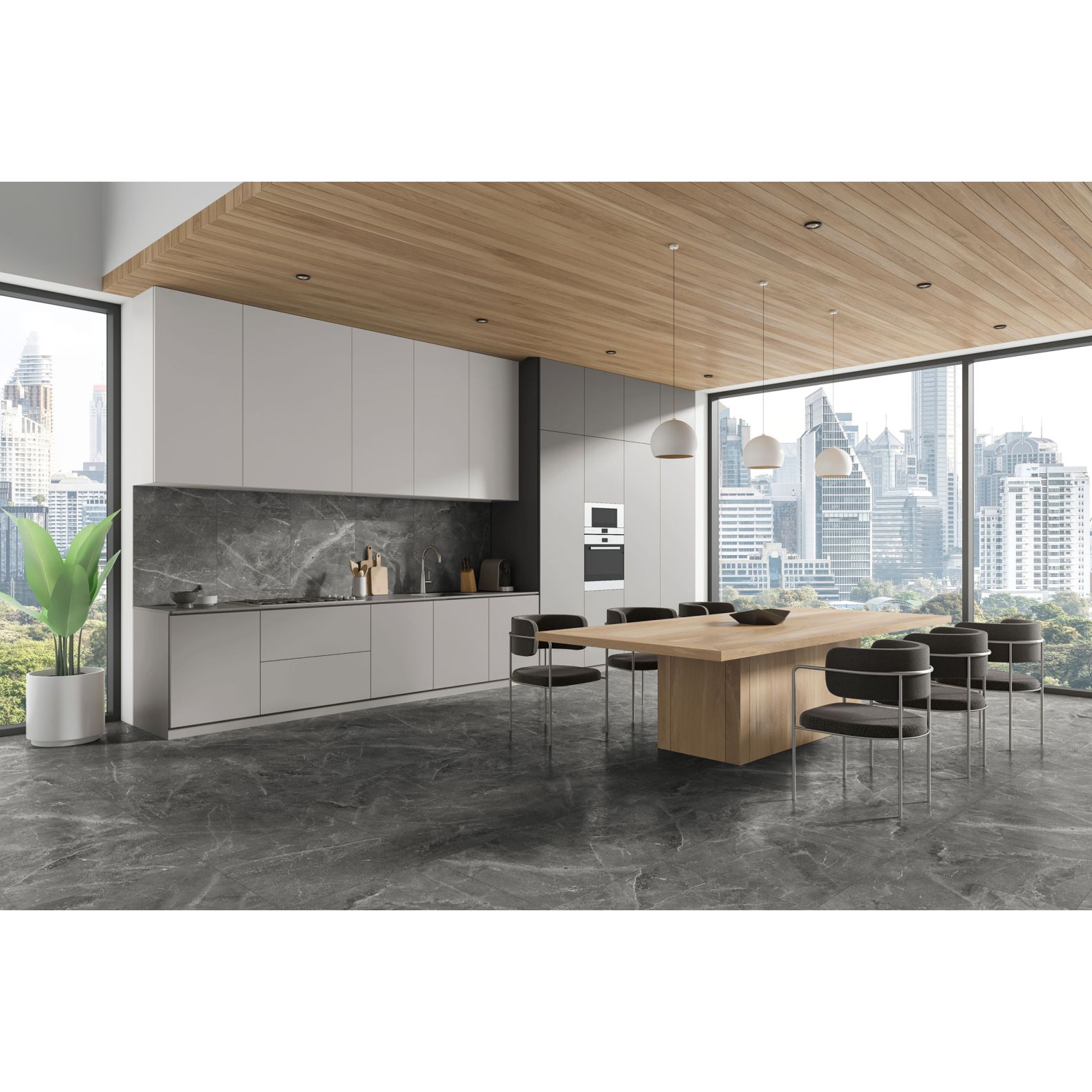 Керамогранит Global Tile (Глобал Тайл) Tulip Темно-серый лаппатированный 60x60 см, GT606012109SPR