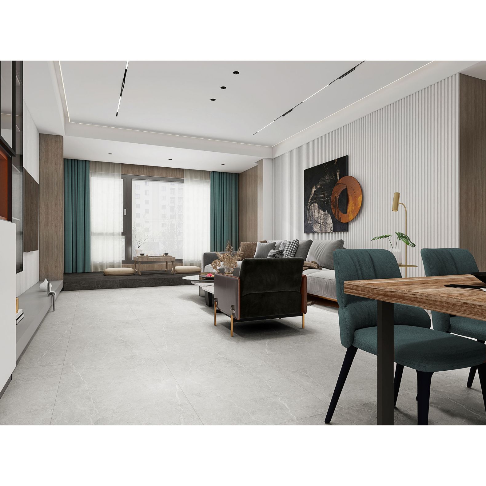 Керамогранит Global Tile (Глобал Тайл) Ideal светло-серый лаппатированный 60x120 см, GT1206020506LGR