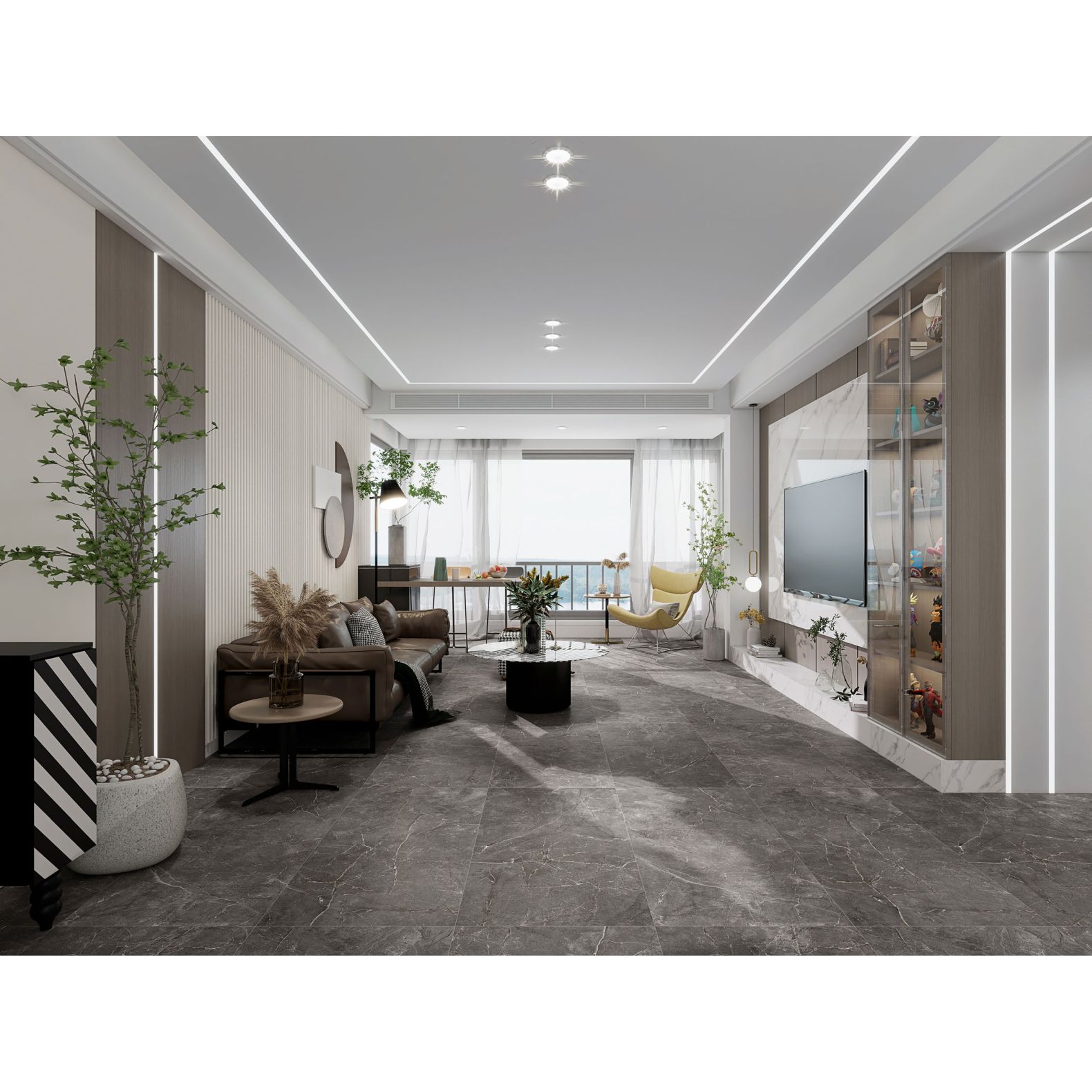 Керамогранит Global Tile (Глобал Тайл) Verso Темно-серый лаппатированный 60x120 см, GT1206020409LGR