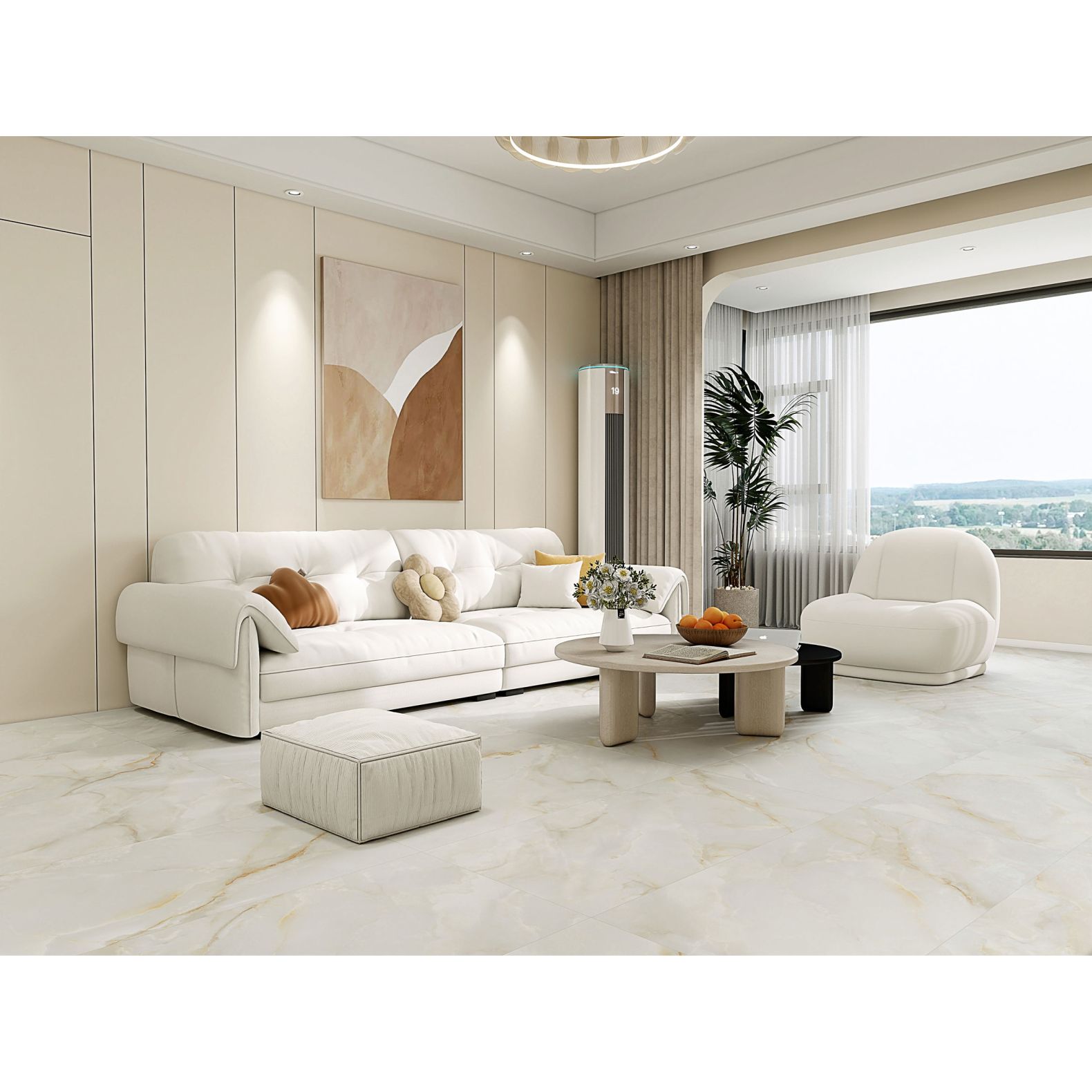 Керамогранит Global Tile (Глобал Тайл) Bloom бежевый лаппатированный 60x120 см, GT1206020902SSDGR