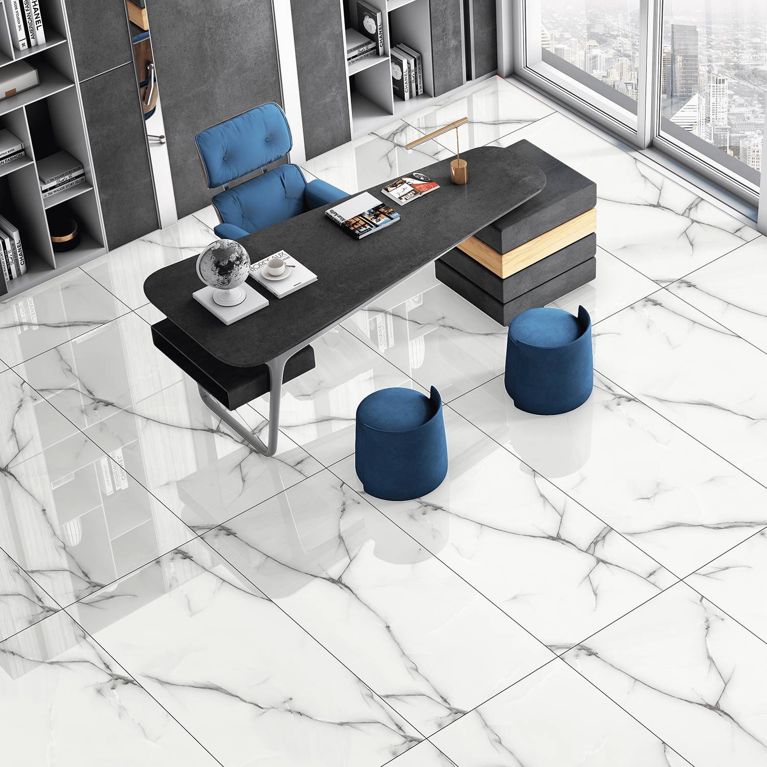 Керамогранит Azario (Азарио) Onyx Grey Glossy 60х120 см, P3211112138G