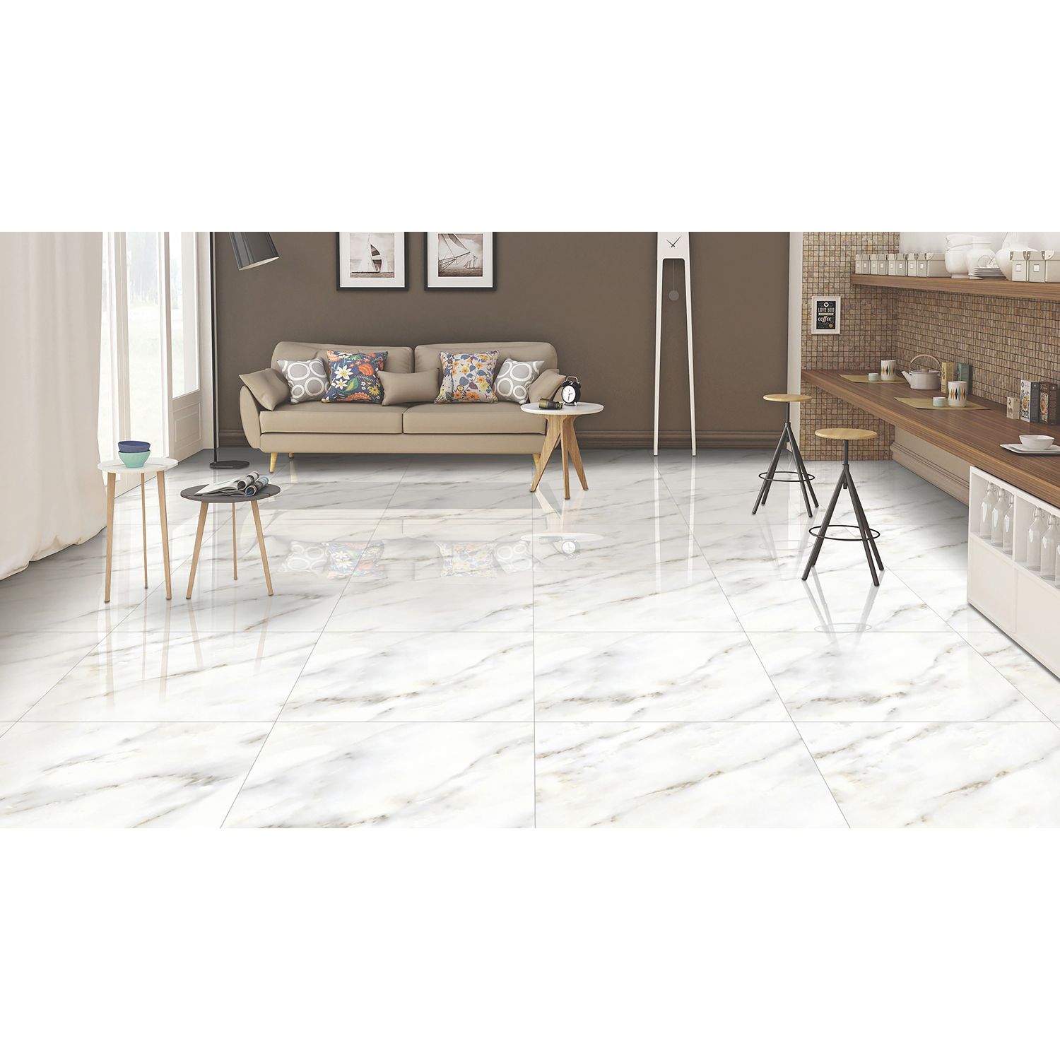 Керамогранит Azario (Азарио) Pavonaza White Glossy 60х60 см, P103082160G