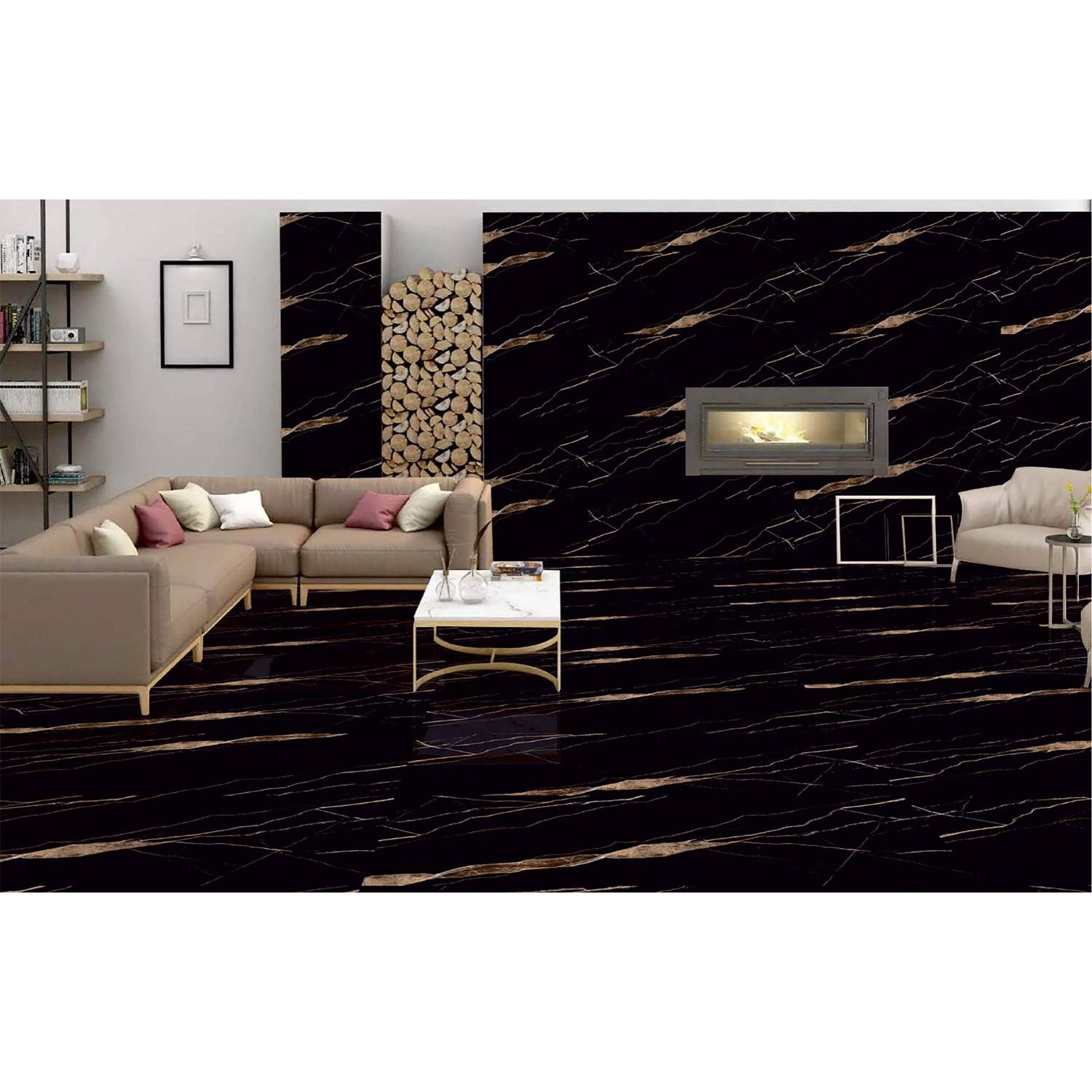 Керамогранит Azario (Азарио) Volcano Black High Glossy 60х120 см, P3110821120HG