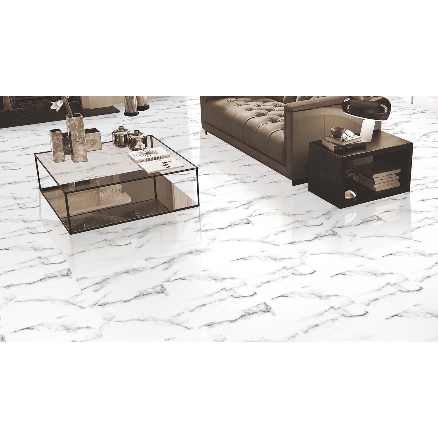 Керамогранит Azario (Азарио) Afion White Glossy 60х60 см, P101082160G