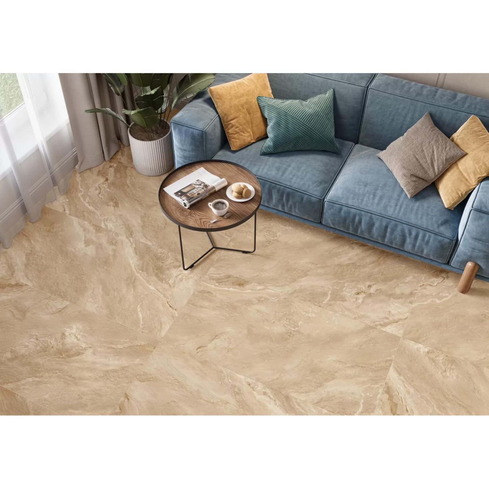 Керамогранит LCM (ЛКМ) Argenta Beige матовый карвинг 60х120 см 60120RGE11M