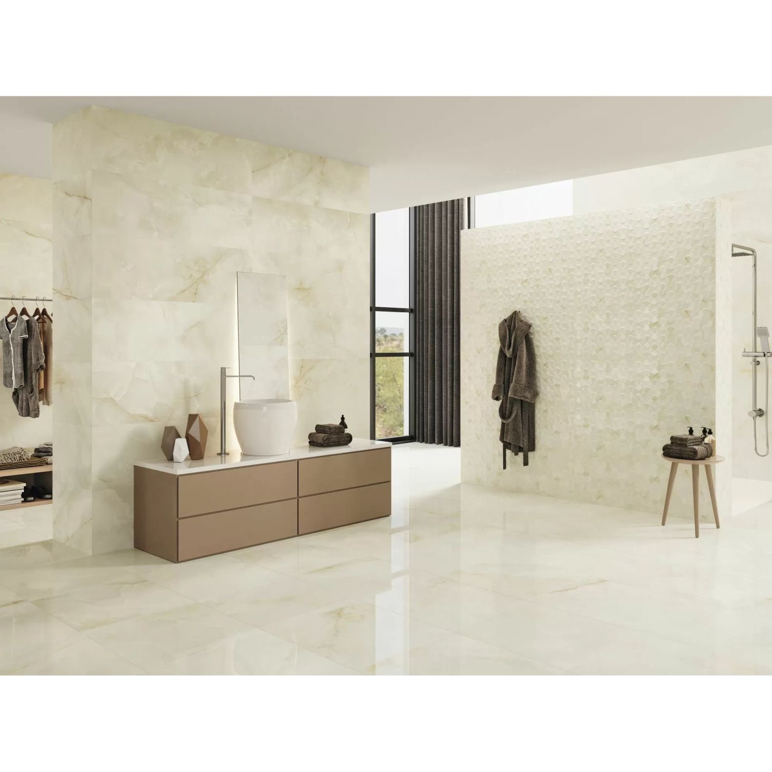 Керамическая плитка Baldocer (Балдокер) Quios Bowtie Silver Rect 40х120 см, ректификат