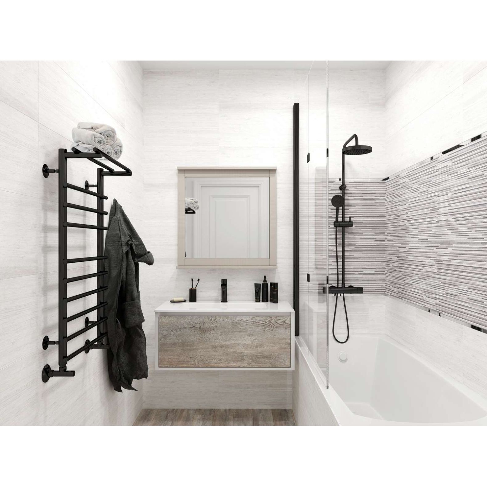 Керамогранит Eurotile Rus (Евротаил Рус) Beresta GP White 14,7x59,4 см, 01-00126142