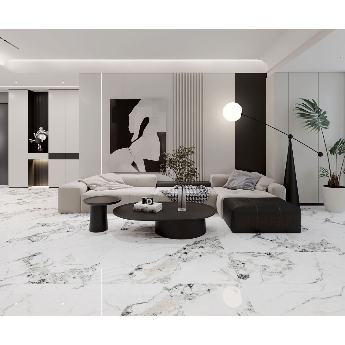 Керамогранит Basconi Home (Баскони Хоме) Bianco Gold Full Body-1 Polished Белый 60x120x1 см, BHW-0035-1(10)