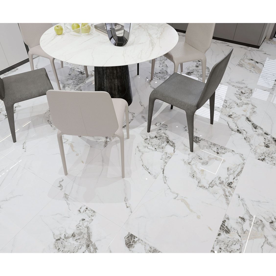 Керамогранит Basconi Home (Баскони Хоме) Bianco Gold Full Body-3 Polished Белый 60x120x1 см, BHW-0035-3(10)