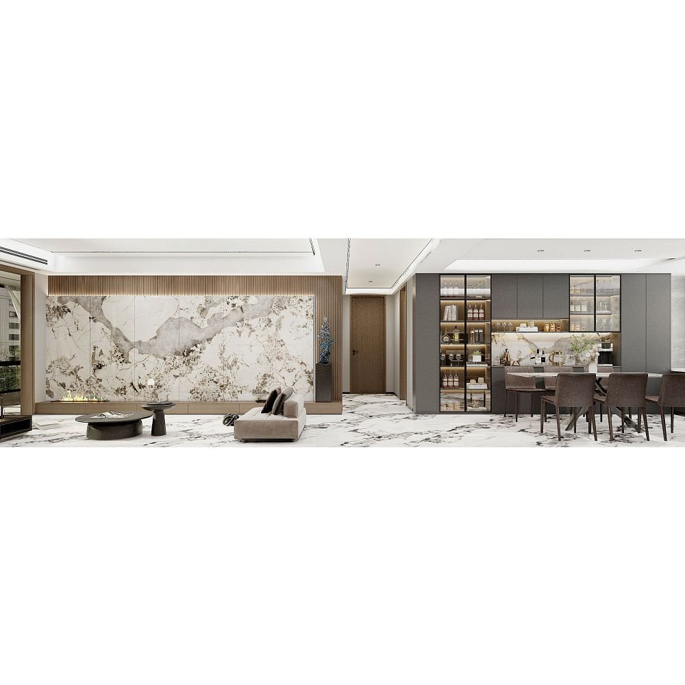 Керамогранит Basconi Home (Баскони Хоме) Rossana Star Белый 120х300 см BHK-4001