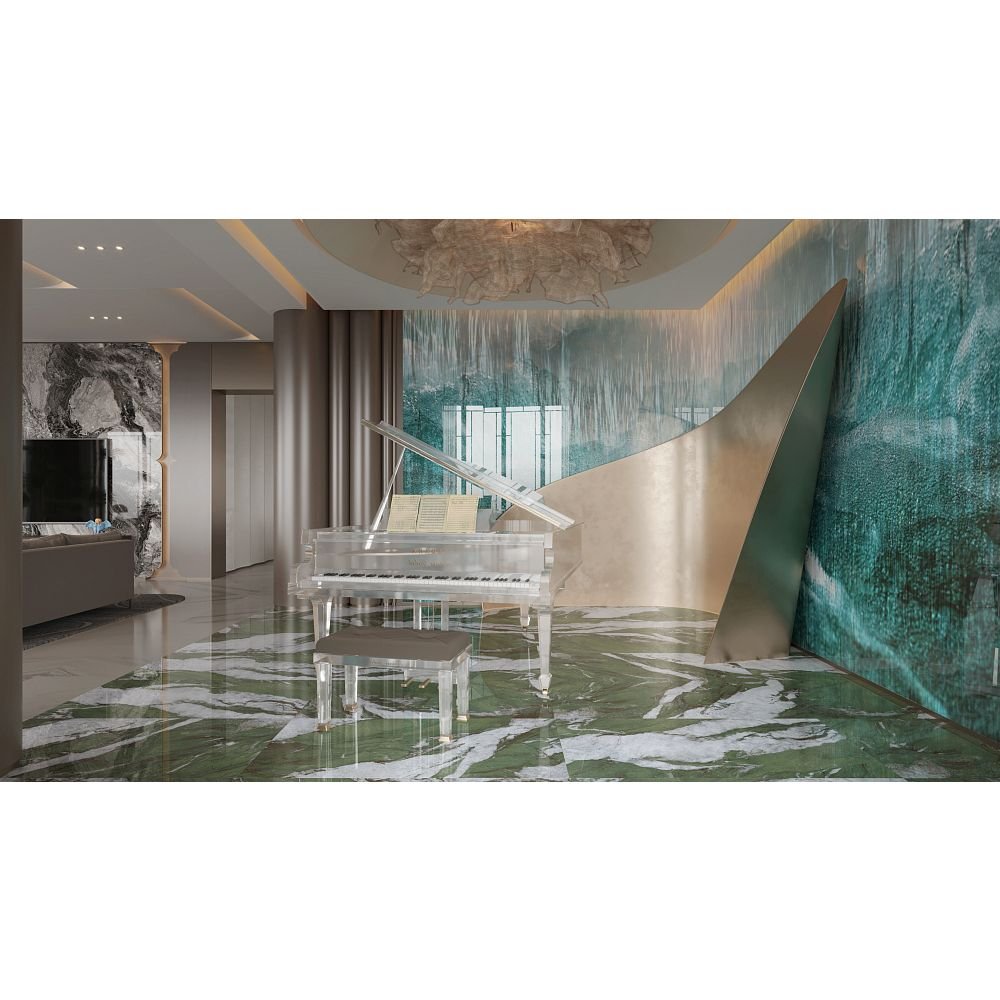 Керамогранит Basconi Home (Баскони Хоме) Jungle Stone Full Body Polished Зеленый 60x120 см BHW-0046