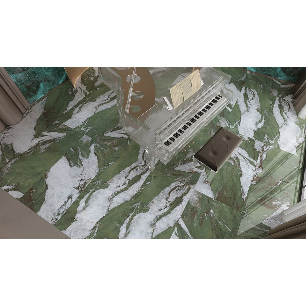 Керамогранит Basconi Home (Баскони Хоме) Jungle Stone Full Body Polished Зеленый 60x120 см BHW-0046