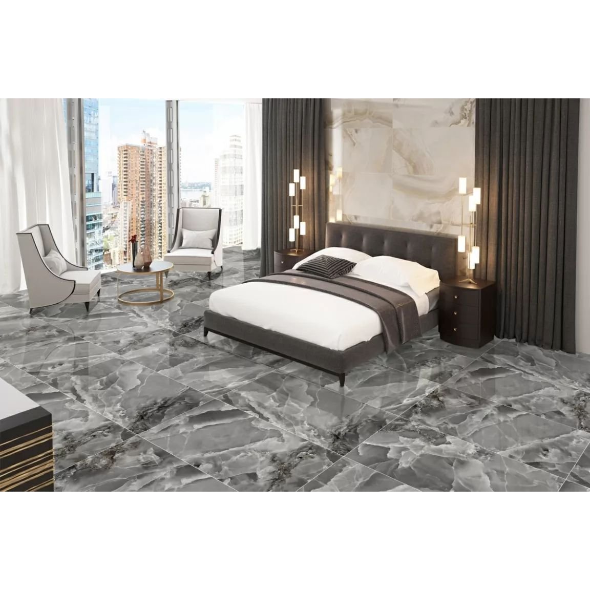 Керамогранит Bonton Ceramica (Бонтон Керамика) Onice Lansarote Dark Polished 60х120 см