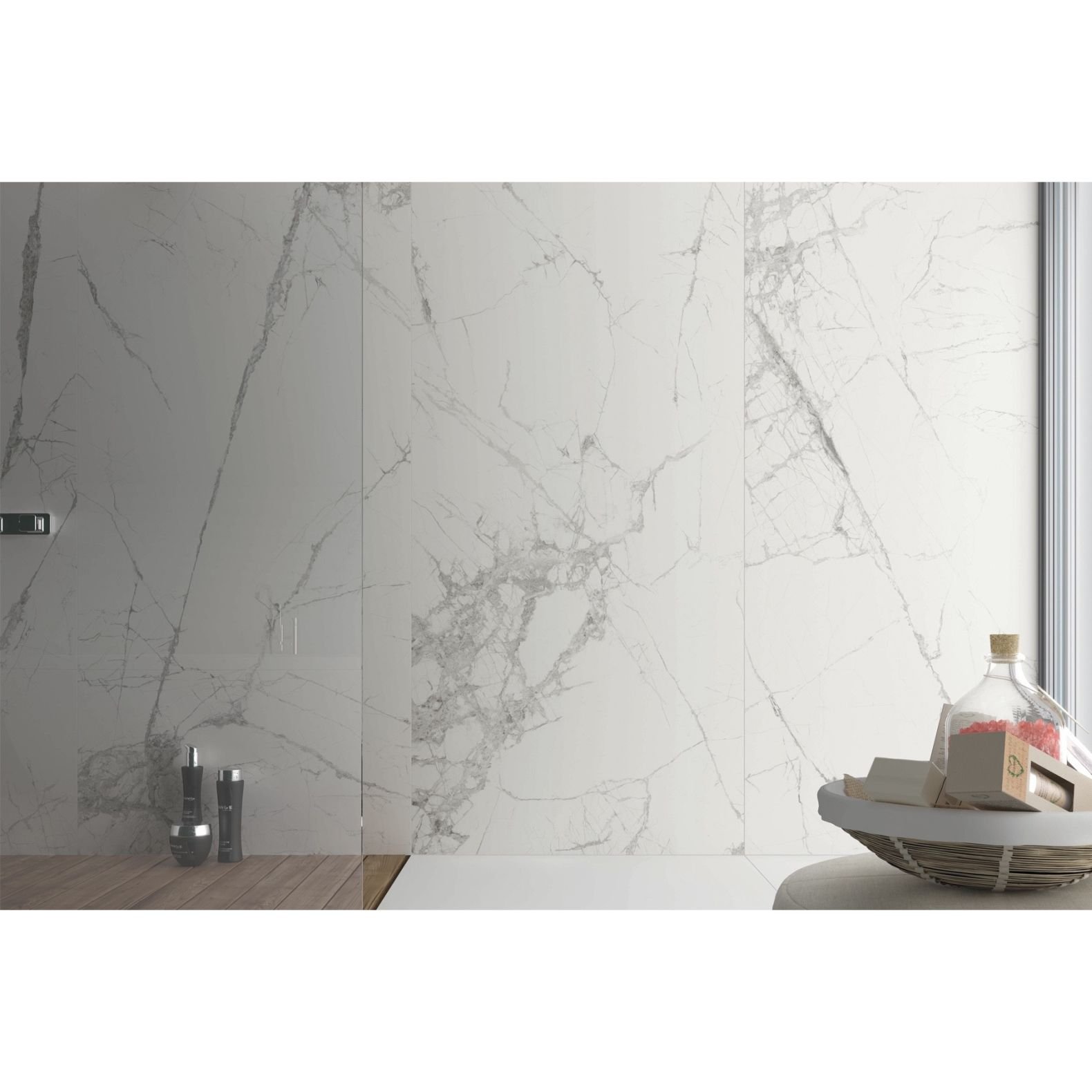 Керамогранит Inalco (Иналко) Syros Super Blanco-Gris Pulido Honed 150х320/0.6 см