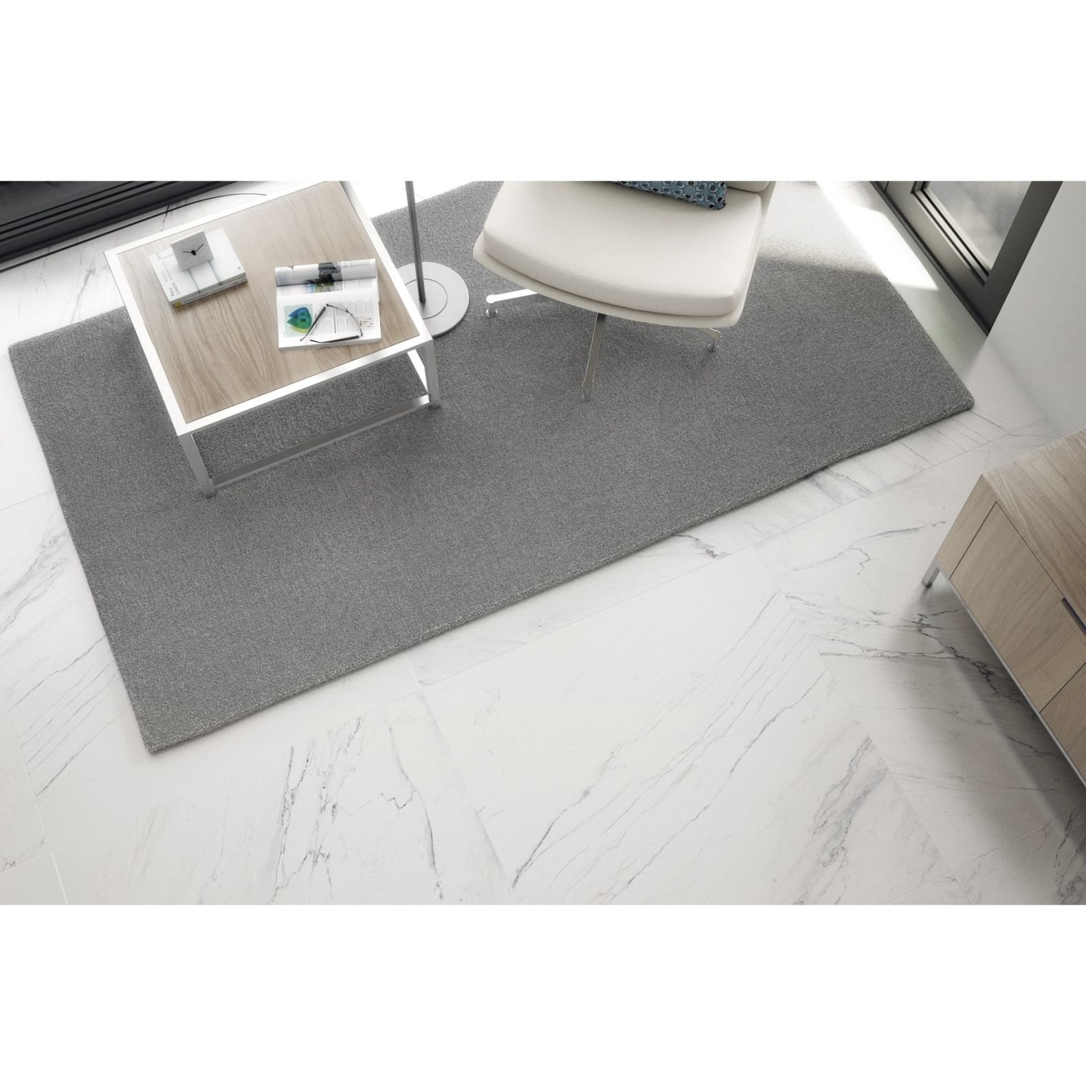 Керамогранит Inalco (Иналко) Touche Super Blanco-Gris Pulido Honed 160х320/0.6 см