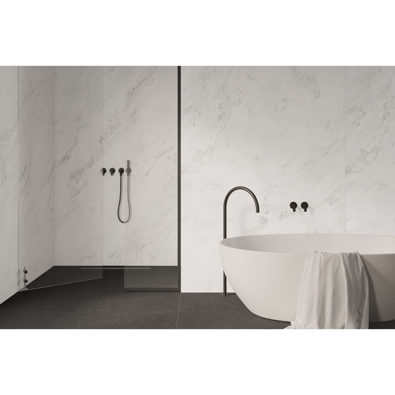 Керамогранит Inalco (Иналко) Selene Super Blanco-Gris Pulido Honed 150х320/0.6 см