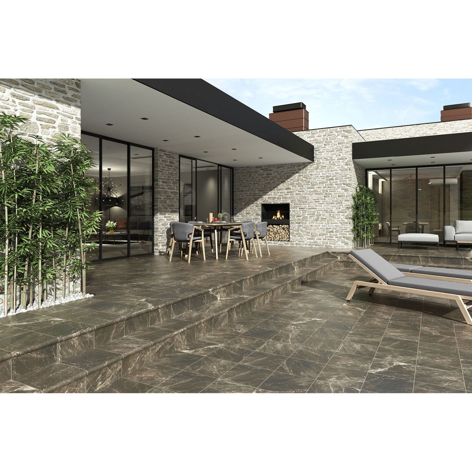 Угловая ступень Exagres (Ексагрес) Cartabon Nevada Emperador 33х33х4 см С0005529