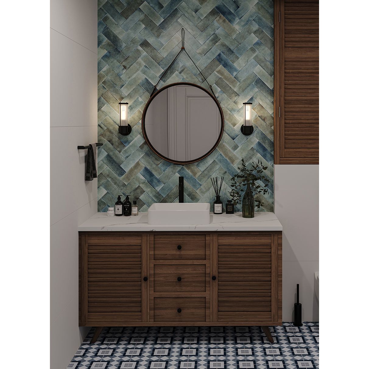 Керамическая плитка Staro (Старо) Smile Tile Jazz Ocean Blue 7.5x22.5 см