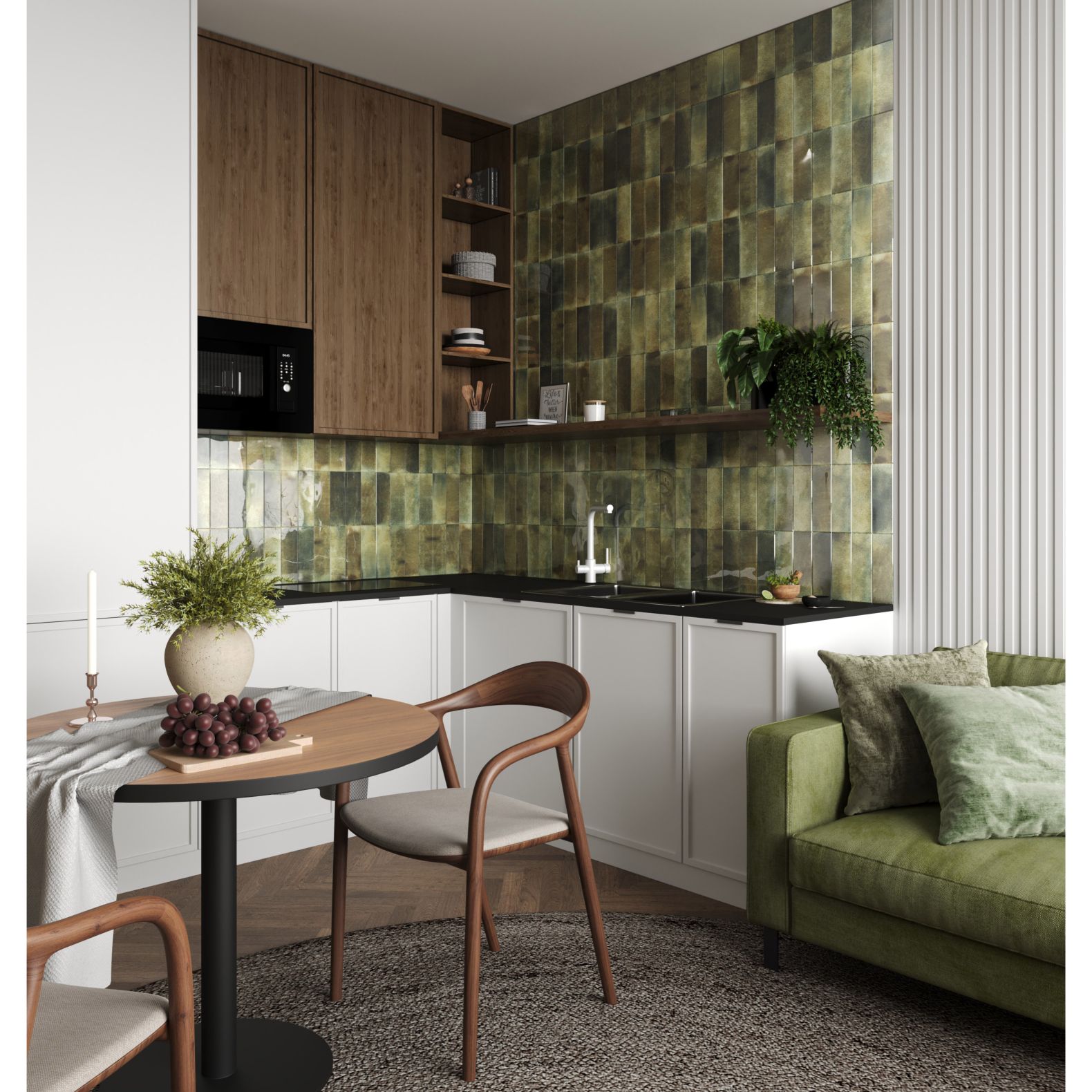 Керамическая плитка Staro (Старо) Smile Tile Jazz Olive 7.5x22.5 см