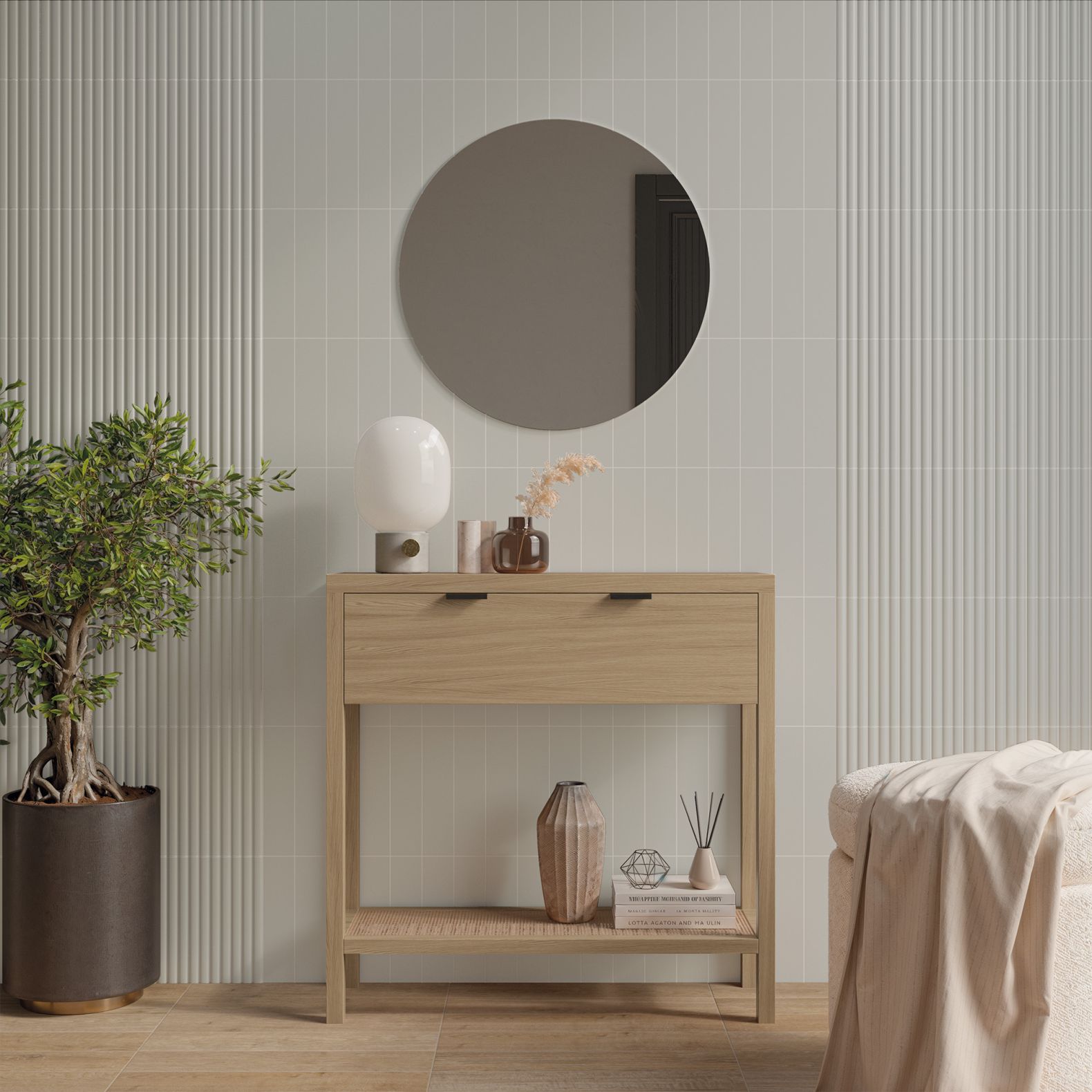 Керамическая плитка DNA Tiles (ДНА Тайлс) Match Curved Ash Matt 6.25x25 см, 130858