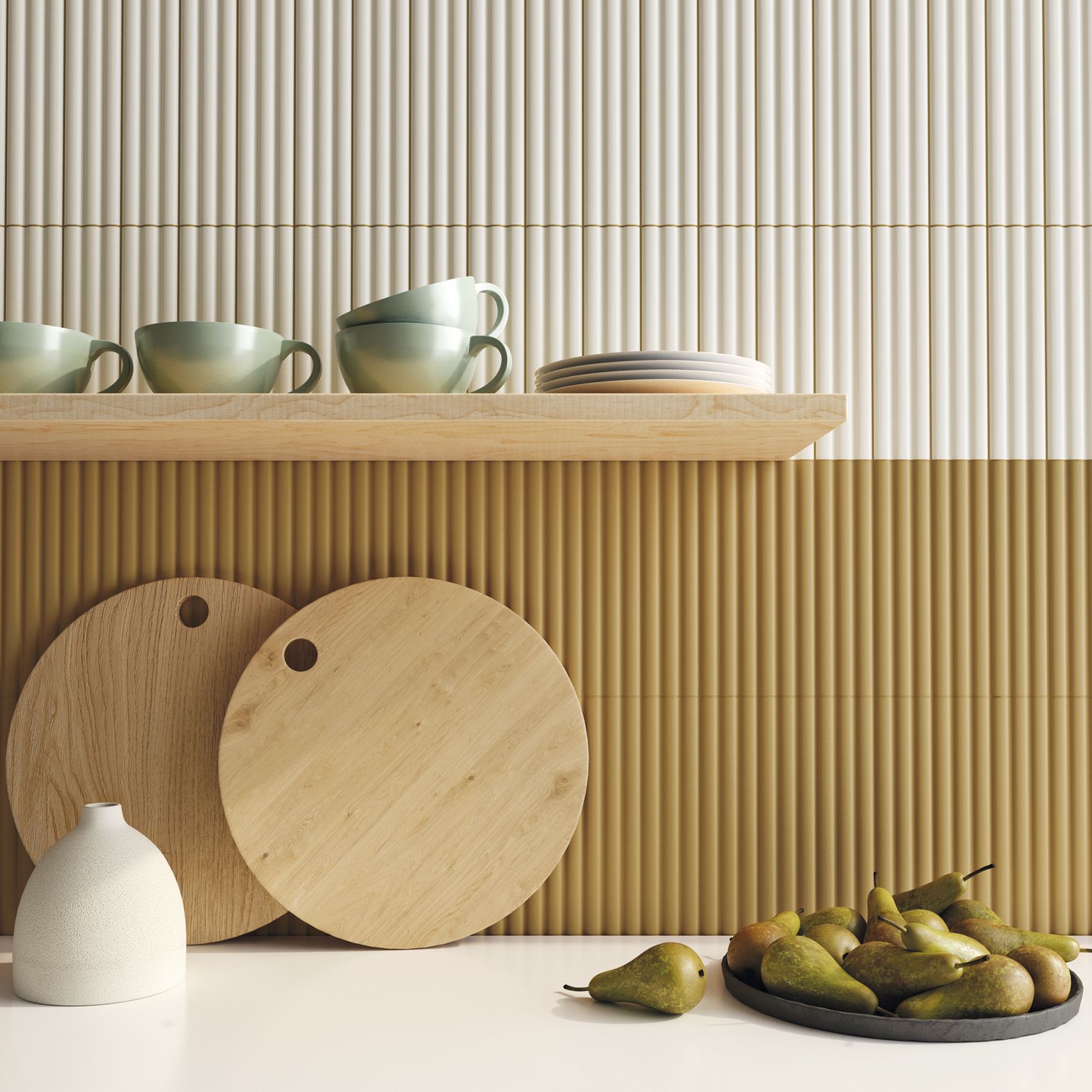 Керамическая плитка DNA Tiles (ДНА Тайлс) Match Curved Dijon Matt 6.25x25 см, 130859
