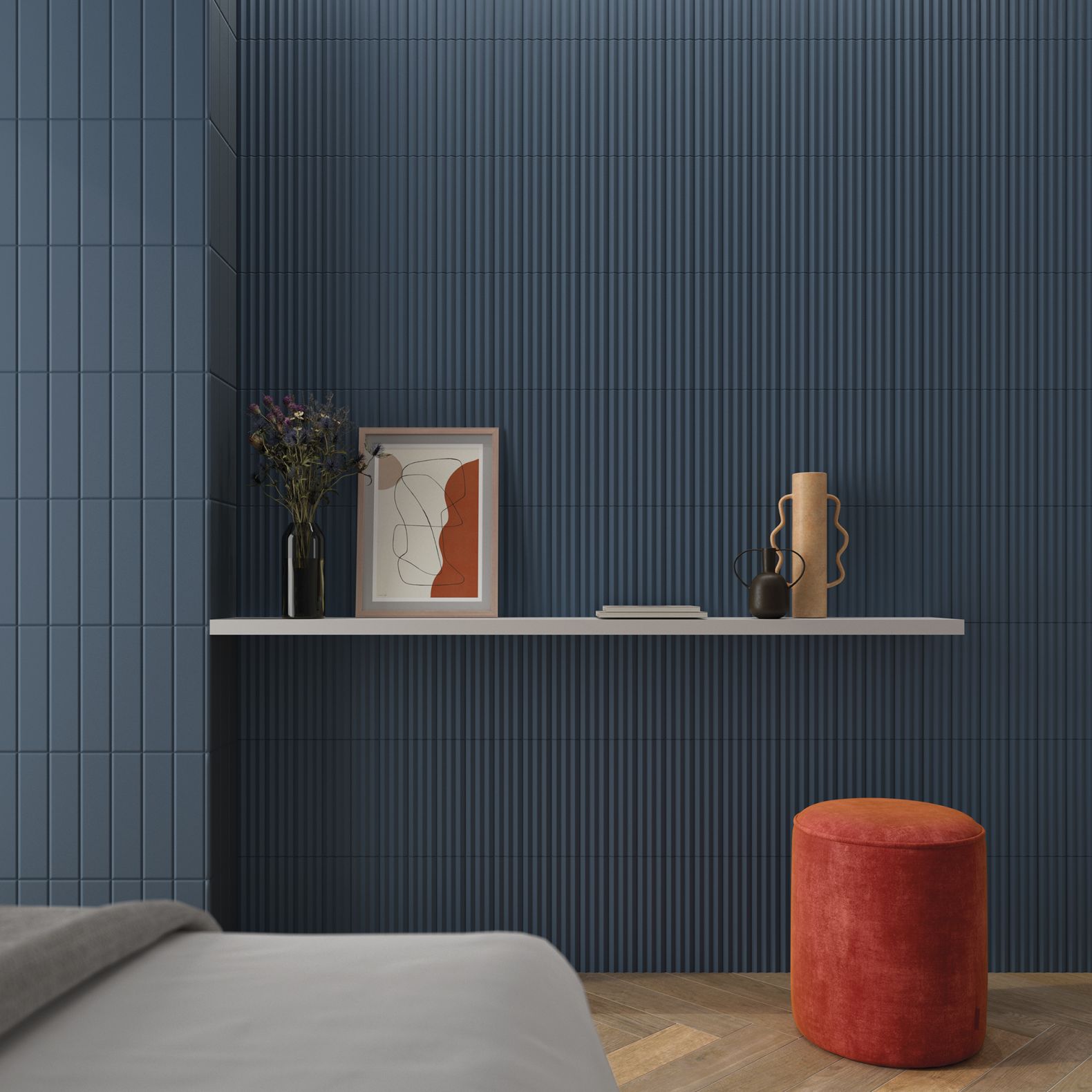 Керамическая плитка DNA Tiles (ДНА Тайлс) Match Midnight Blue Matt 6.25x25 см, 130848