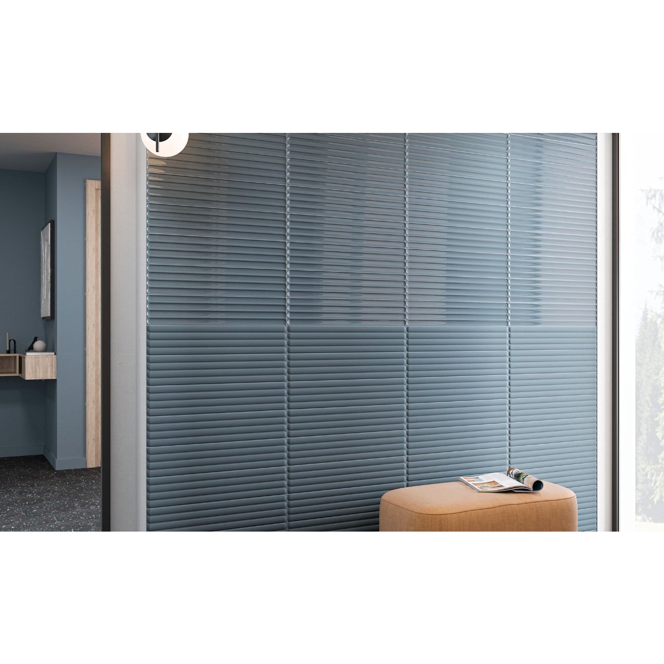 Керамическая плитка DNA Tiles (ДНА Тайлс) Plinto Blue Gloss 10,7х54,2 см, глянцевая (78803273)