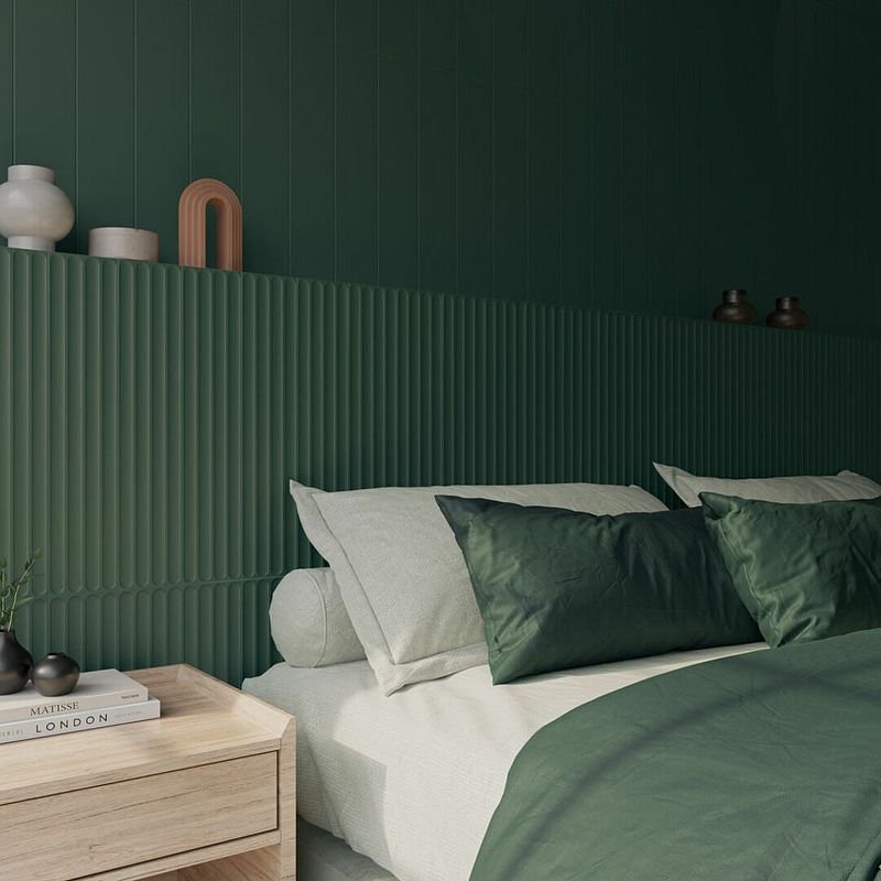 Керамическая плитка DNA Tiles (ДНА Тайлс) Plinto Green Gloss 10,7х54,2 см, глянцевая (78803274)