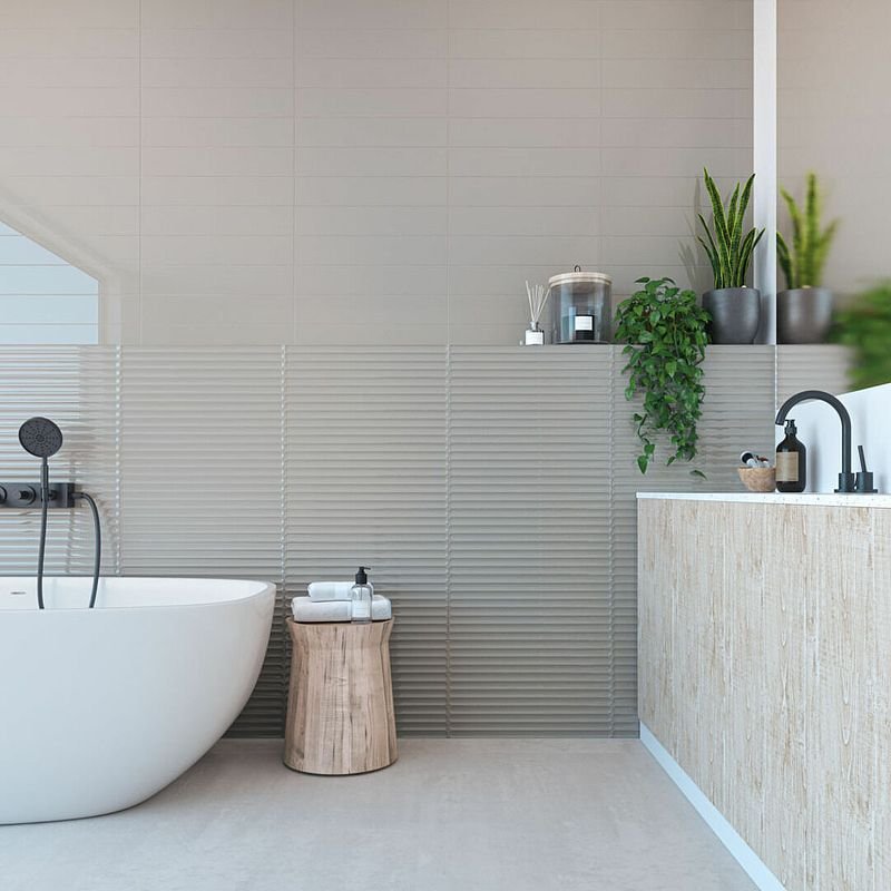 Керамическая плитка DNA Tiles (ДНА Тайлс) Plinto Grey Gloss 10,7х54,2 см, глянцевая (78803276)