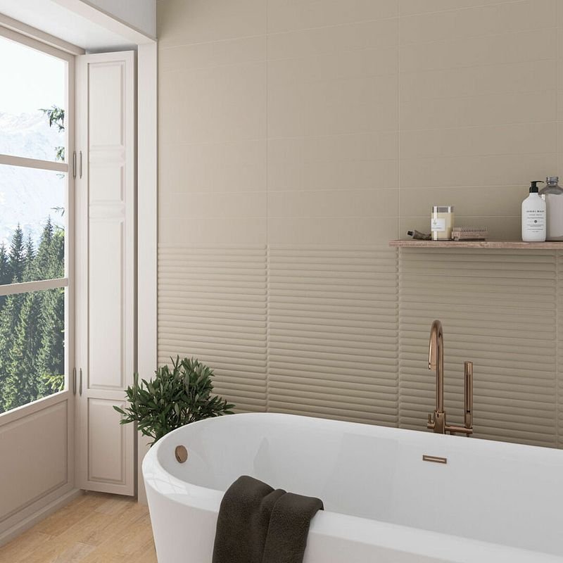 Керамическая плитка DNA Tiles (ДНА Тайлс) Plinto Out Greige Matt 10,7х54,2 см (78803300)