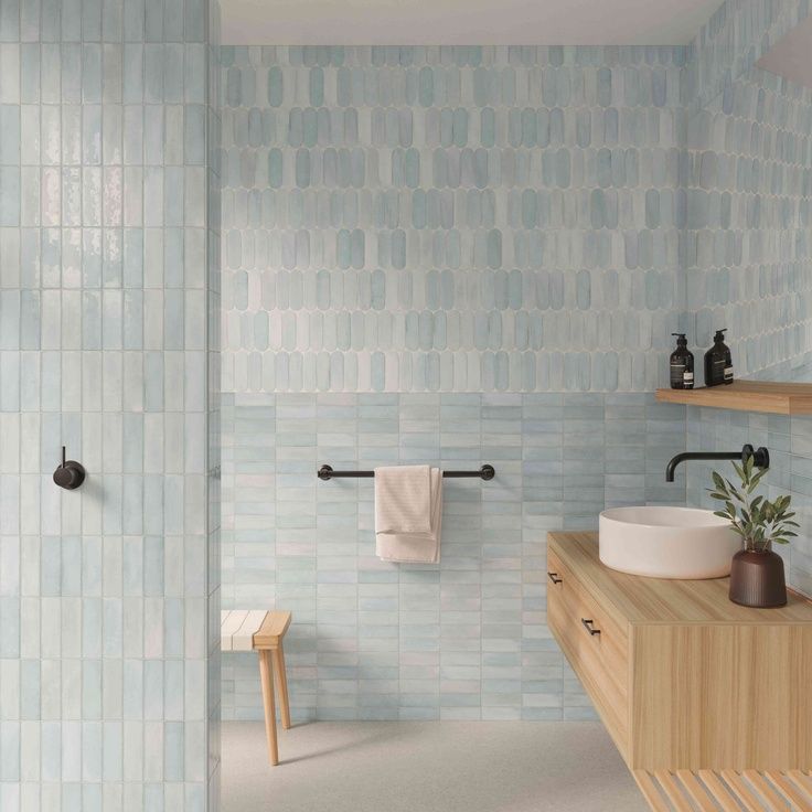 Керамическая плитка DNA Tiles (ДНА Тайлс) Calema Oval Sky 5.2x16 см, 136317