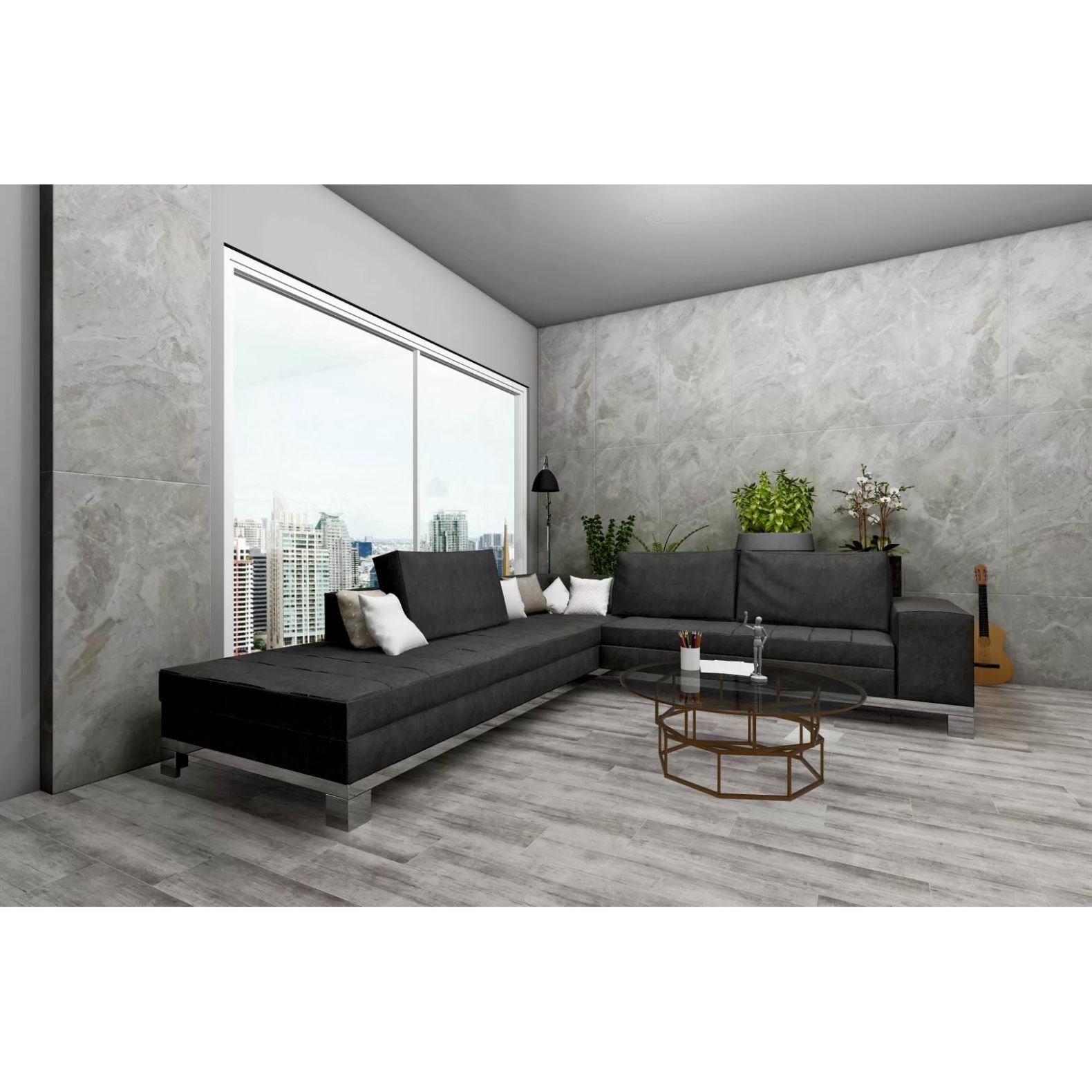 Керамогранит Gresant (Гресант) Coralstone Gris Infinia Matt+Carving It 60x120 см