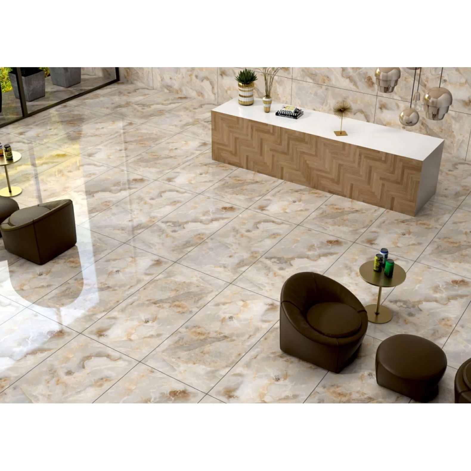 Керамогранит Gresant (Гресант) Miami Beige Glossy Endless R 60x120 см, глянцевый (ROL83977)