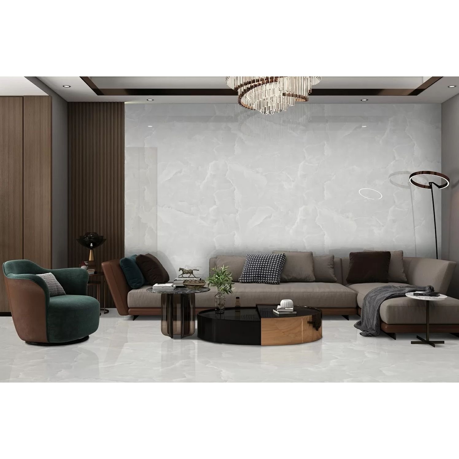 Керамогранит Gresant (Гресант) Rose Onyx Bianco Infinia Polished It 60x120 см