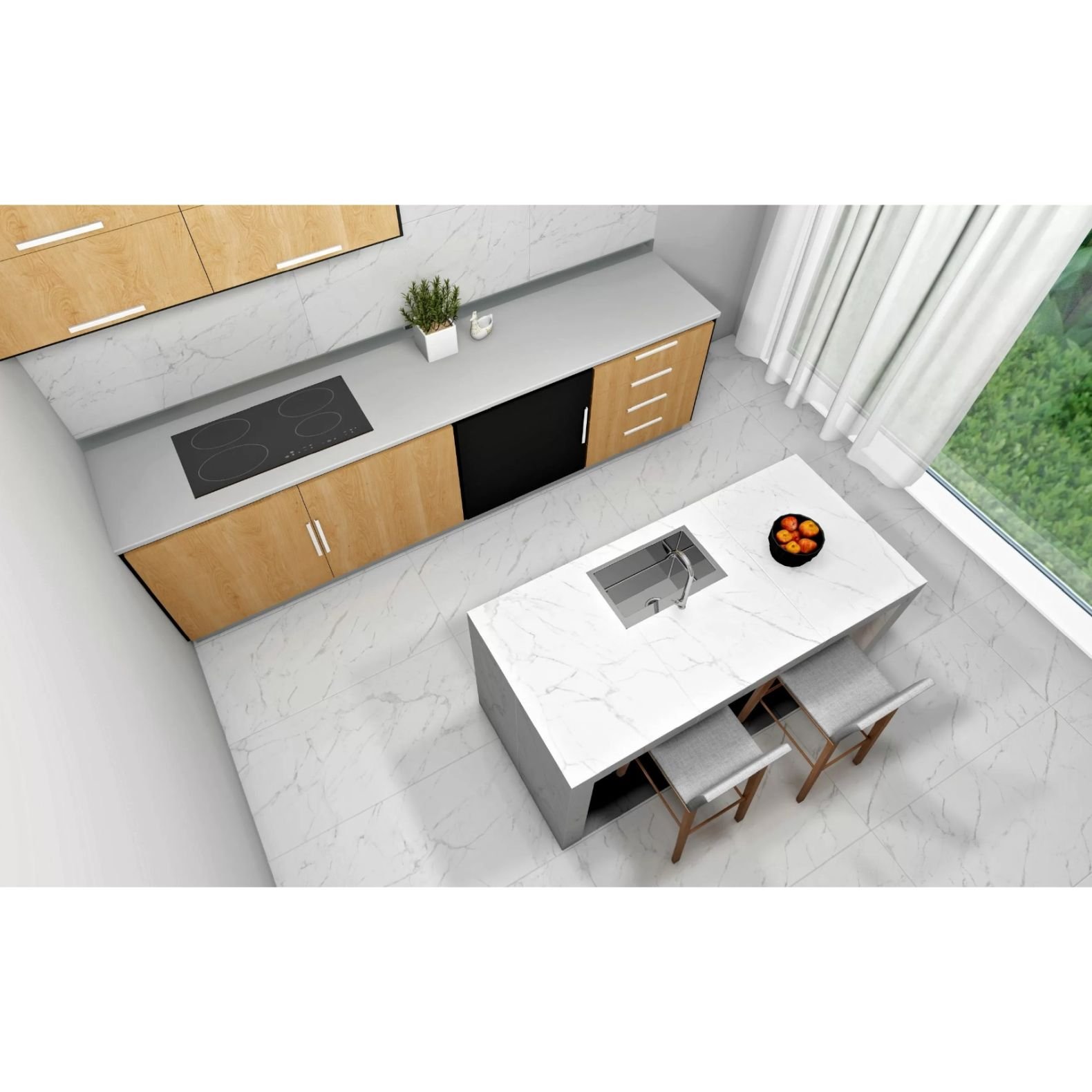 Керамогранит Gresant (Гресант) Statuario Fine Glossy R 60x120 см, глянцевый (ROL83955)