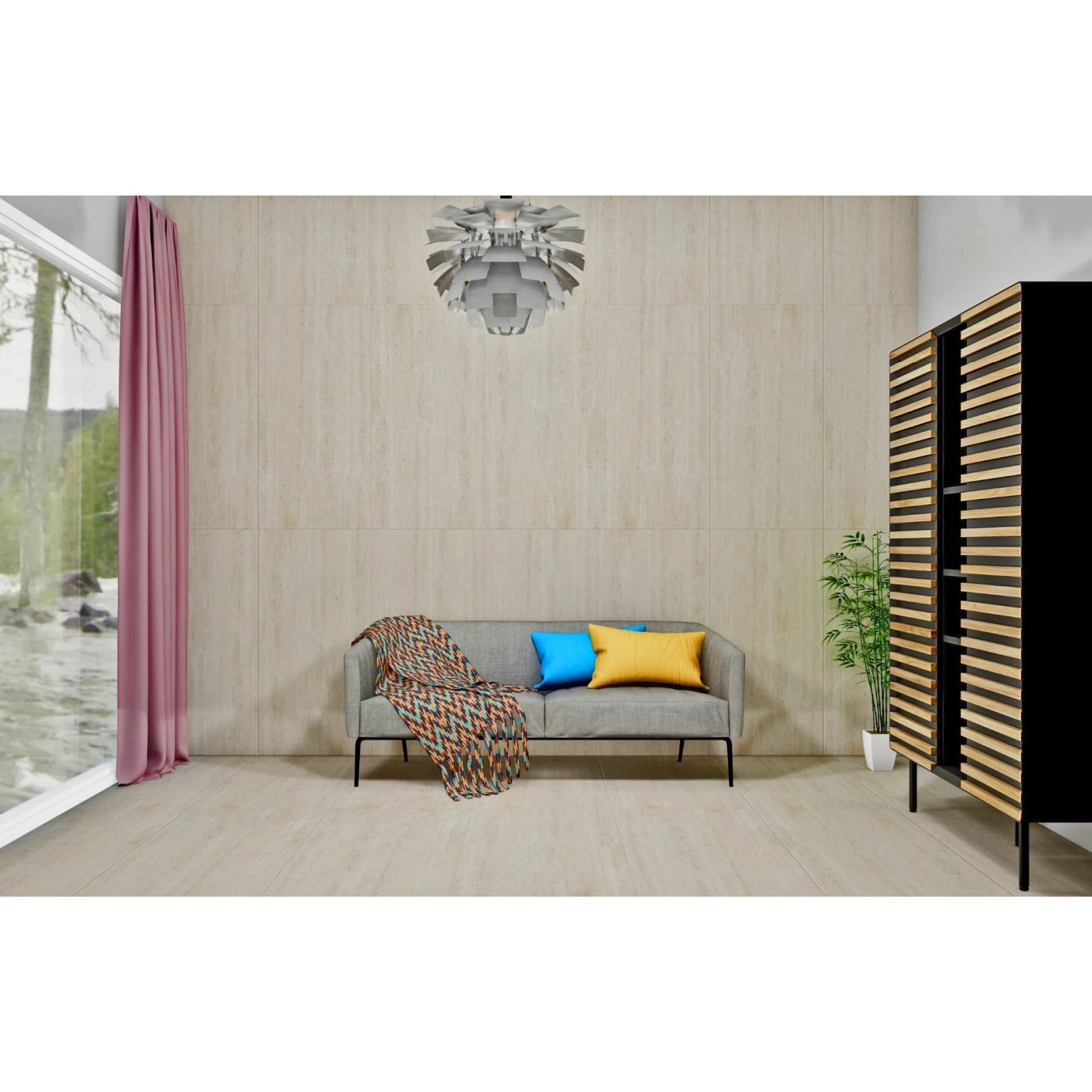 Керамогранит Gresant (Гресант) Travertino Beige Glossy R 60x120 см, глянцевый (ROL83957)