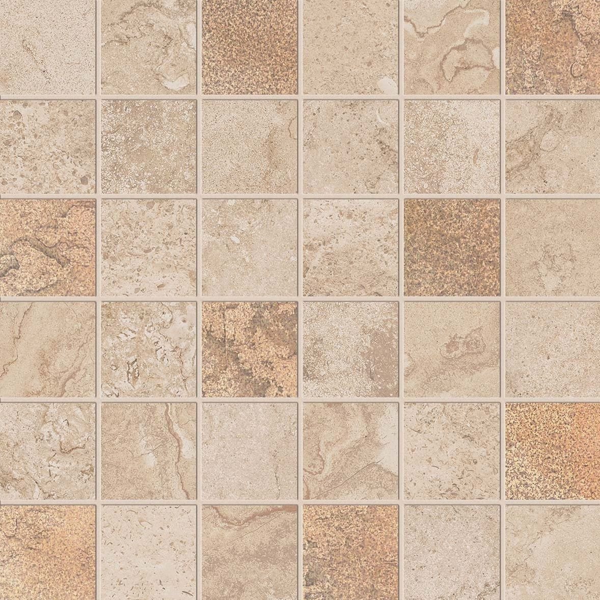 Мозаика ABK Ceramiche (АБК Керамише) Alpes Raw Mos.Quadr.Glam Sand 30х30 см (PF60000266)