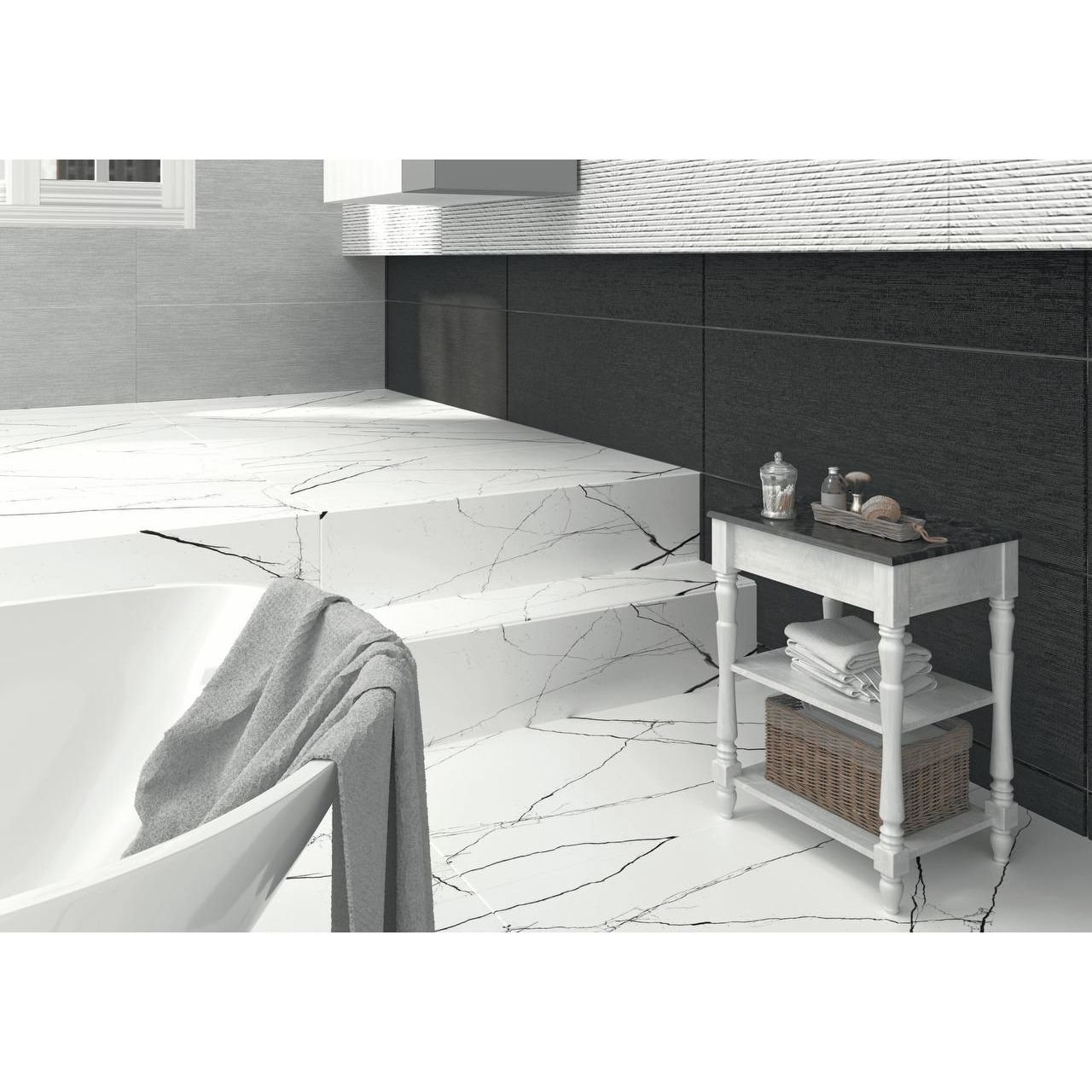 Керамогранит Novin Ceram (Новин Керам) Elegance white 60х120 см лаппатированный ректификат C2AA05T000D1SO