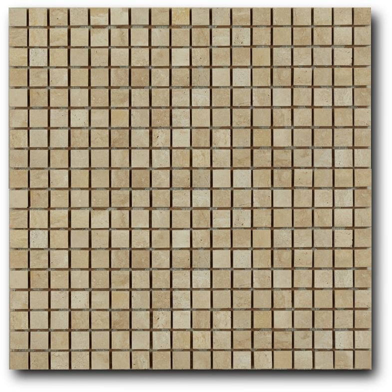 Мозайка Art and Natura (Арт Энд Натура) (Art&Natura) из натурального камня 1,5х1,5 см Marble mosaic travertino classico 30,5х30,5 см