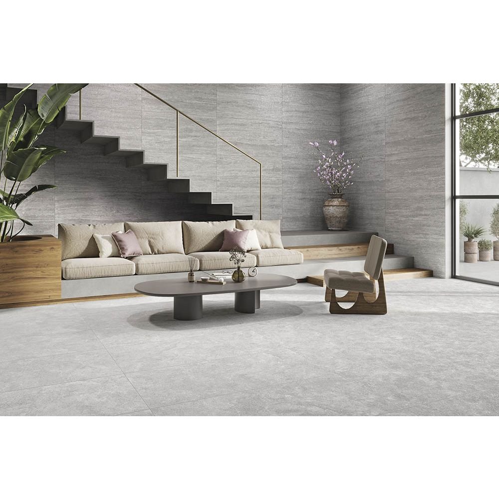 Керамогранит Art and Natura (Арт Энд Натура) Ceramica Travertino grigio relief matt 60х120 см