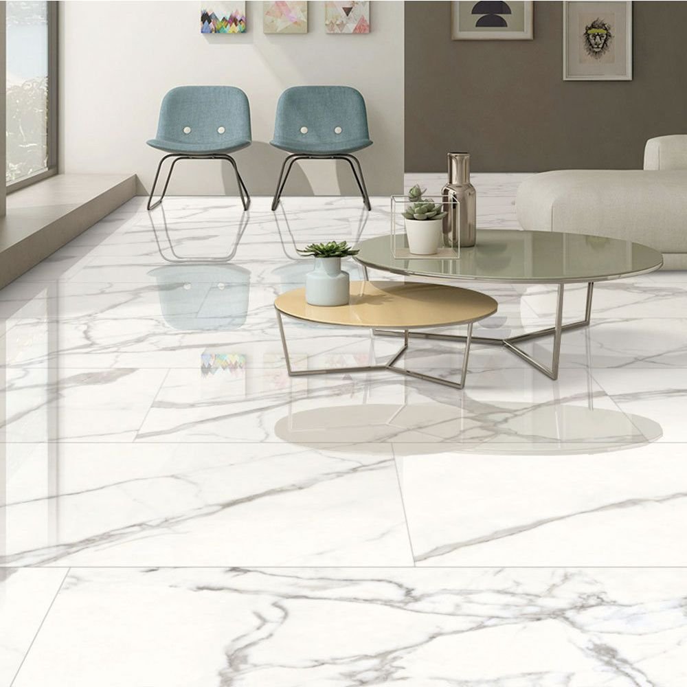 Керамогранит Art and Natura Ceramica Marmo calacatta white super white glossy 60х120 см