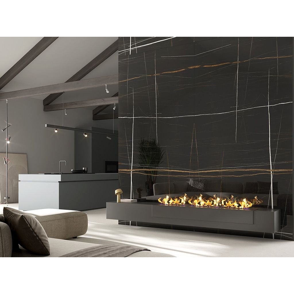 Керамогранит Ascale (Аскейл) Bookmatch Sahara Noir B Soft матовый 160х320 см, ппп00078103