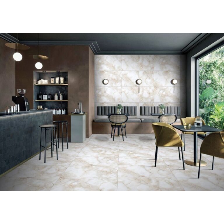 Керамогранит Mita Ceramic (Митасерамик) Poison Pearl Glossy Белый 60х120 см, глянцевый